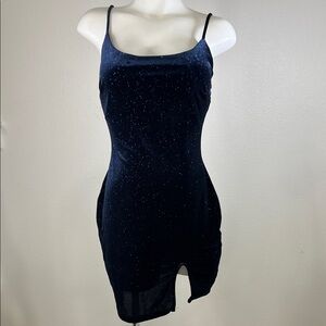 Windsor Midnight Blue Sparkly Mini Dress LARGE